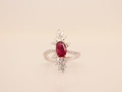 GRS Certified 1.47 Carat Burmese Ruby No Heat Pigeon Blood Ring in 18 K Gold