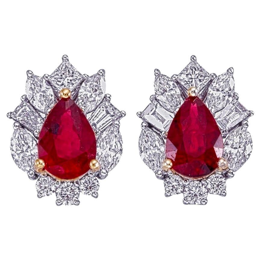 GRS Certified 1.48 Carat No Heat Burma Pigeon Blood Ruby in 18 Karat White Gold