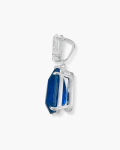 GRS Certified 15.02 Carat No Heat Ceylon Blue Sapphire Diamond Pendant Necklace