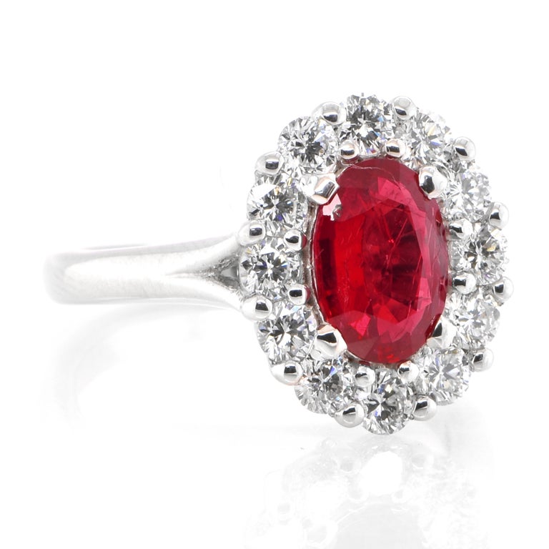 Mastercolor Ruby Set GRS Certified 1.51 Carat Unheated Pigeon's Blood Color Ruby Ring Set in ...