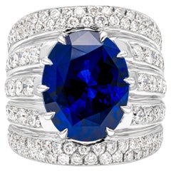 GRS-zertifizierter 15,27 Karat Ovalschliff Sri Lanka Königsblauer Saphir Cocktail-Ring mit königsblauem Saphir