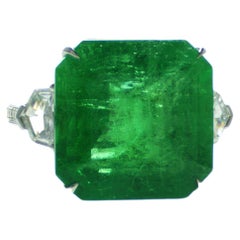 GRS Certified 15.96 ct Colombian Emerald Diamonds Ring