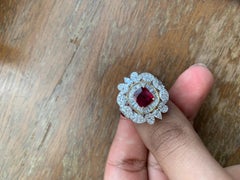 GRS Certified 1.83 Carat Burmese Ruby No Heat Pigeon Blood Ring in 18k Gold