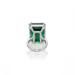 GRS Certified 18.34 Carat COLOMBIAN No Oil Emerald Cut Diamond Ring