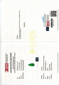 GRS Certified 18.37 Ct. Large Minor Oil Emeralds Diamond Dangle Earrings