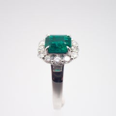GRS Certified 1.87 ct Muzo "Vivid Green" Colombian Emerald Ring