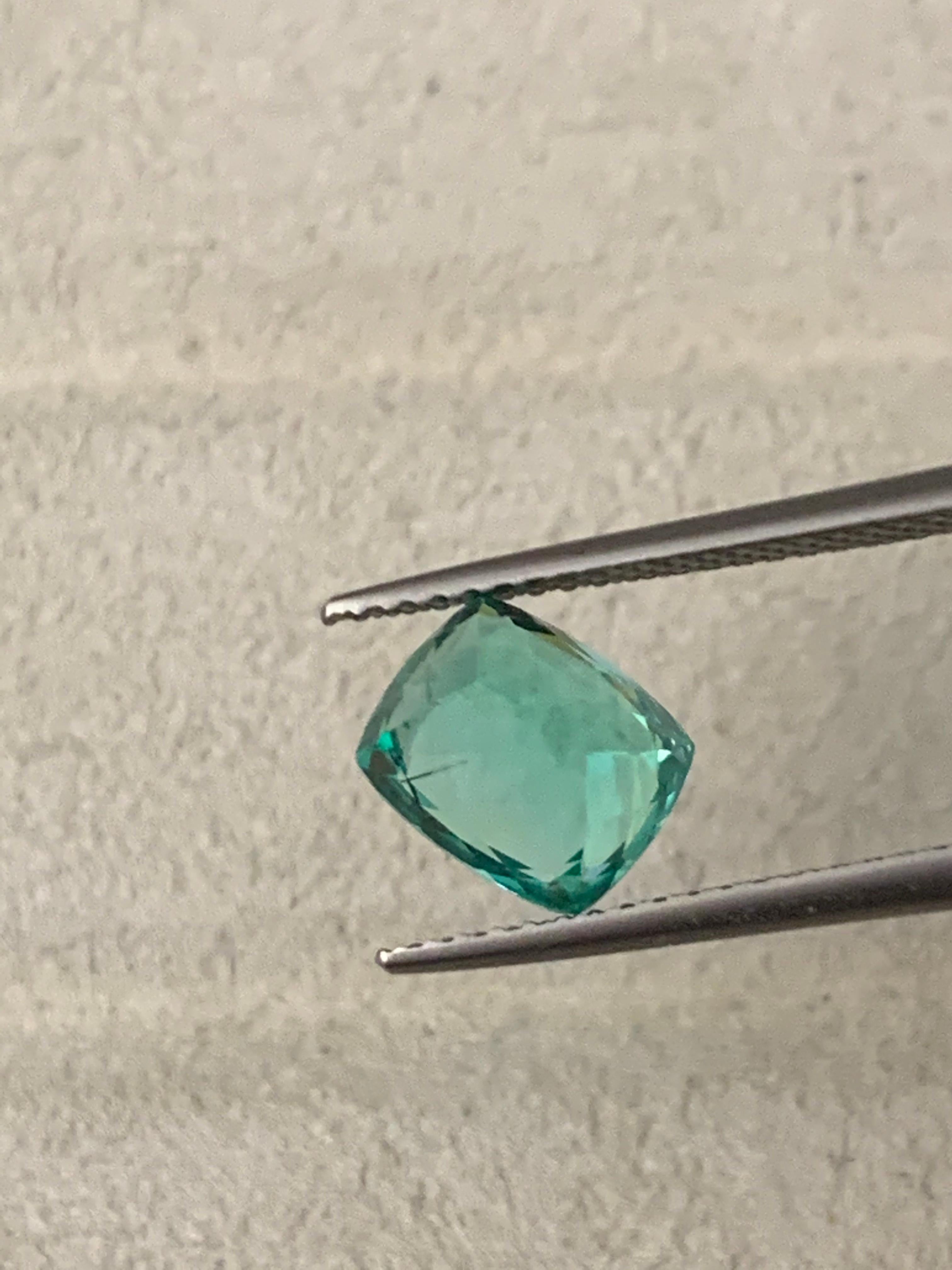 Cushion Cut GRS Certified 1, 99 Carat Paraiba Tourmaline Ring, Pendant Loose Gemstone For Sale