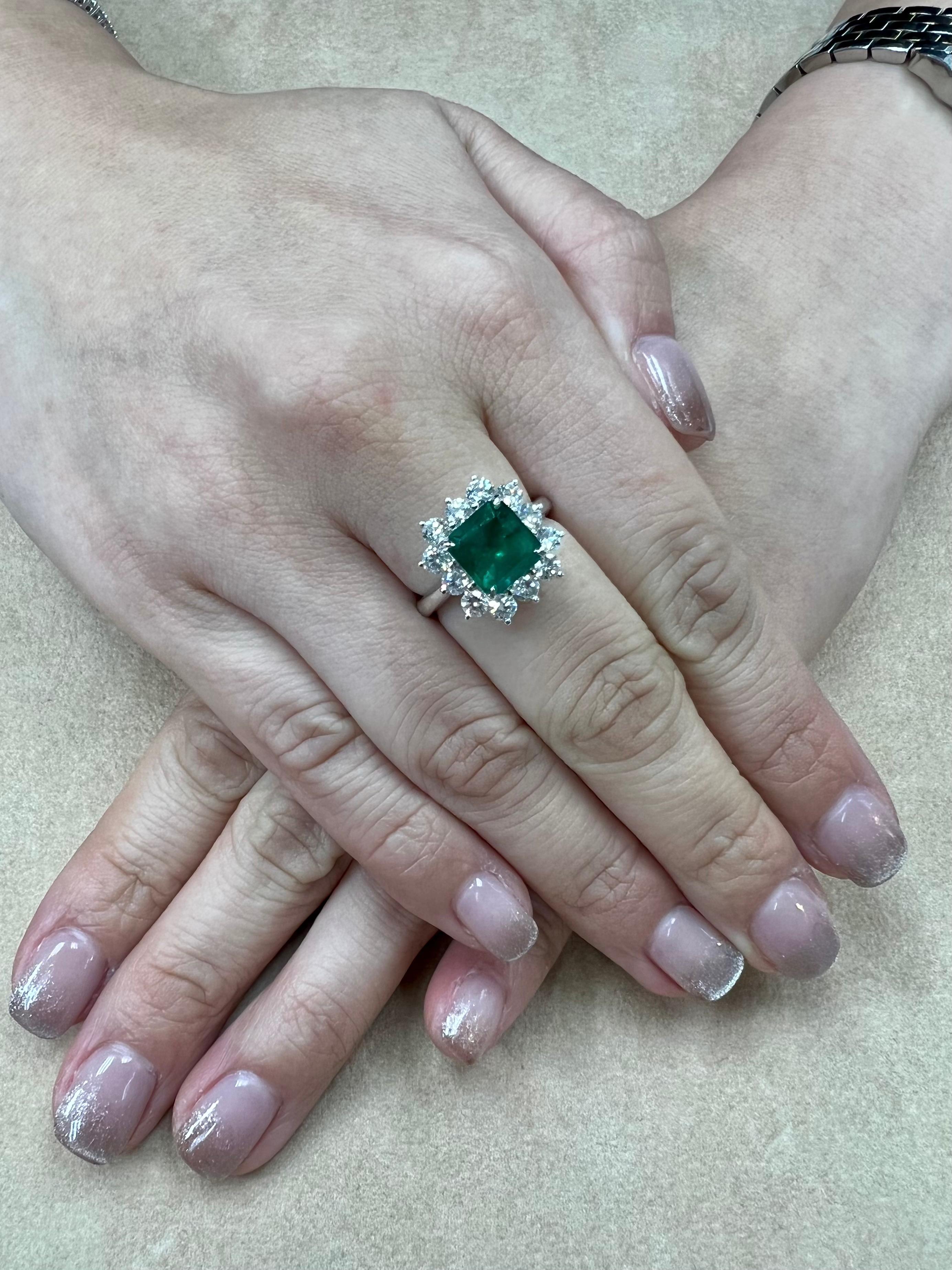 GRS Certified 2 Carat Columbian Muzo Green Emerald Ring With Special Appendix  5