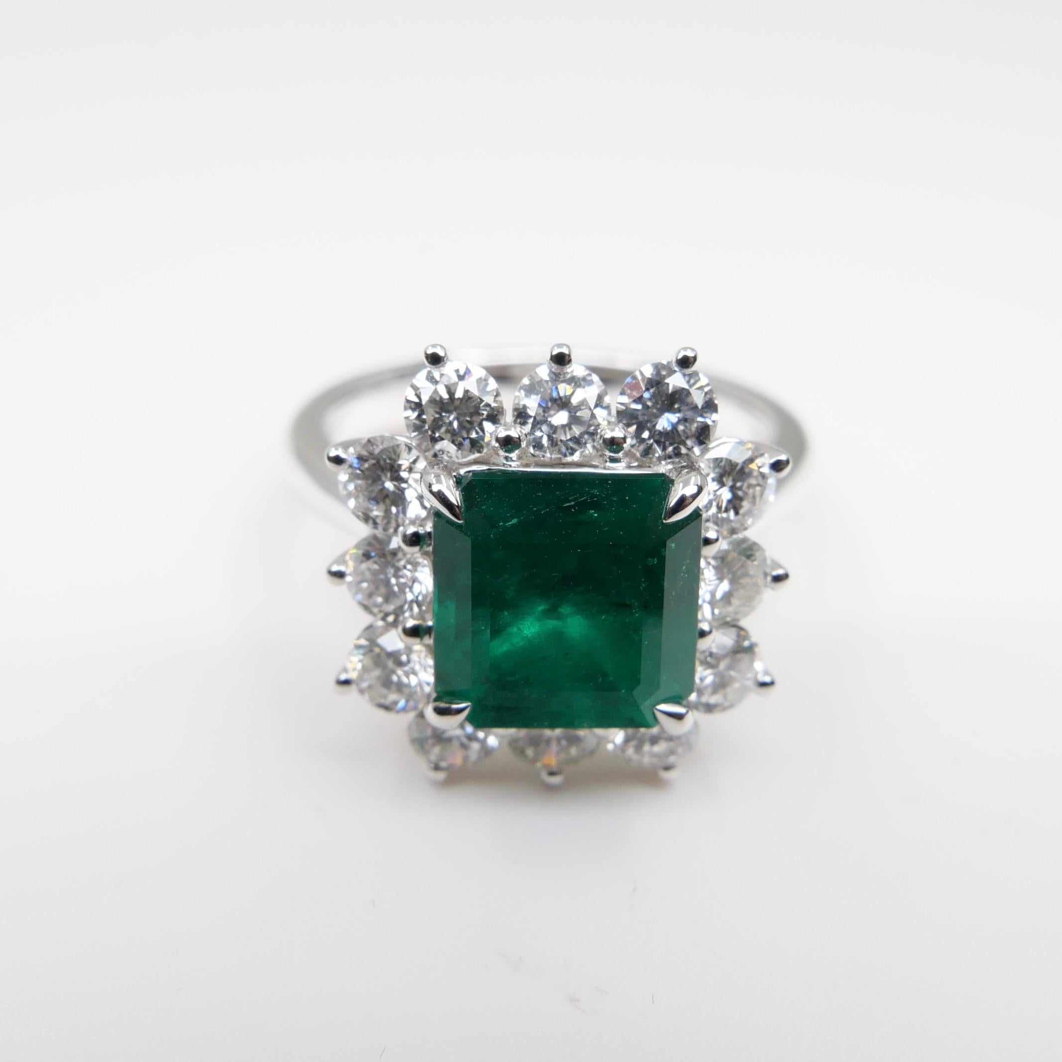 GRS Certified 2 Carat Columbian Muzo Green Emerald Ring With Special Appendix  In New Condition In Hong Kong, HK