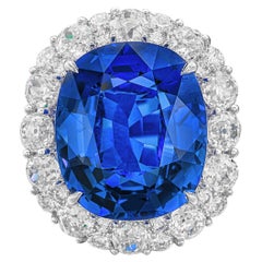 GRS-zertifizierter 20 Karat blauer Ceylon-Saphirring mit unbehandeltem Saphir
