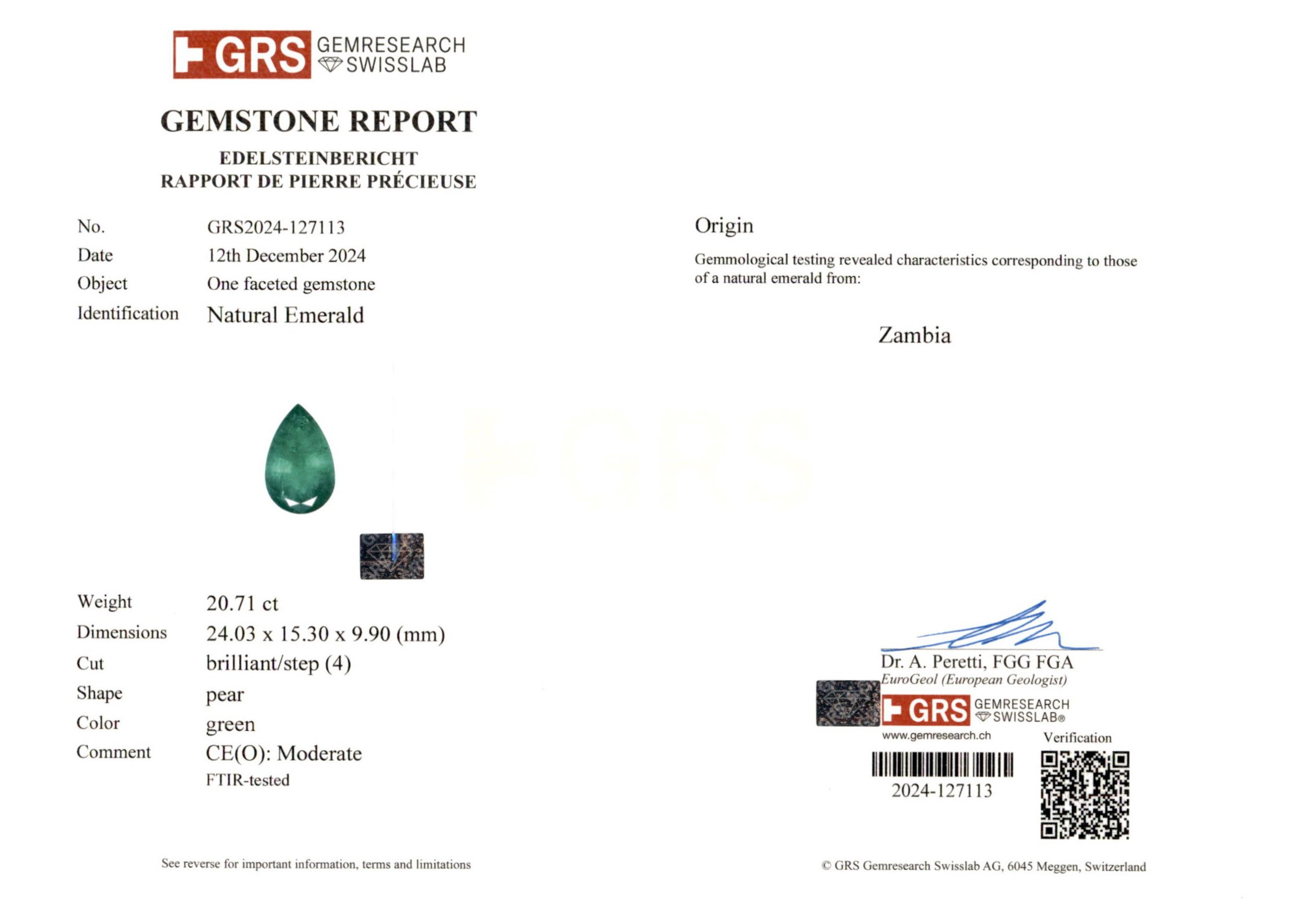 GRS Certified 20 Carat Natural Green Emerald Diamond Gold Necklace In New Condition For Sale In Chicago, IL