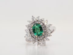 1.01 Carat Emerald And Diamond Ring