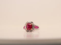 GRS Certified 2.06 Carat Burmese Ruby No Heat Pigeon Blood Ring in 18 K Gold