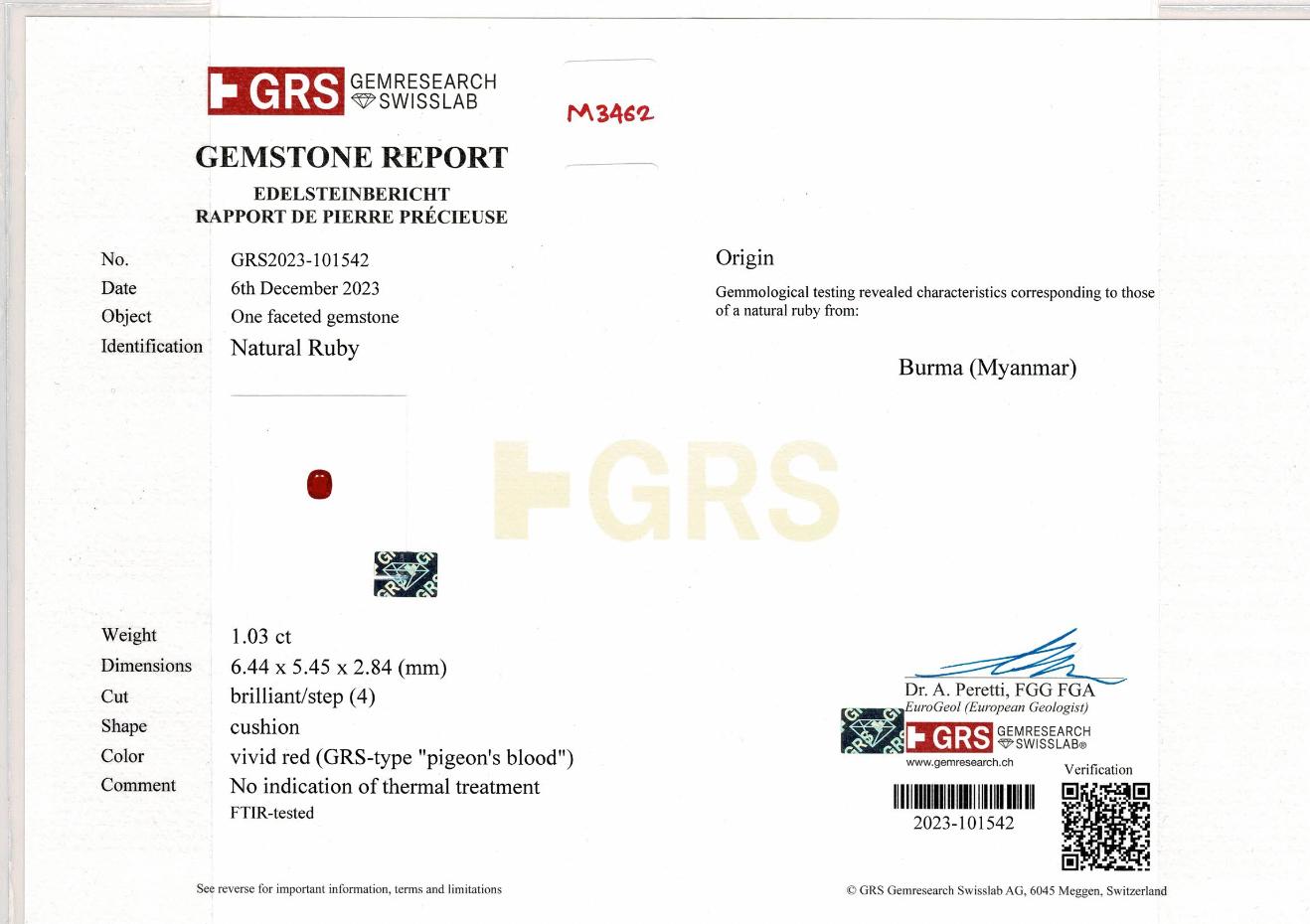 GRS-zertifizierte 2,12 Karat Taubenblut-Rubin- und Diamant-Ohrringe im Angebot 1