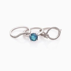 GRS-zertifiziert 2,14 Karat Indicolite Turmalin und 0,60 Karat Diamant Ring in 14K Gold