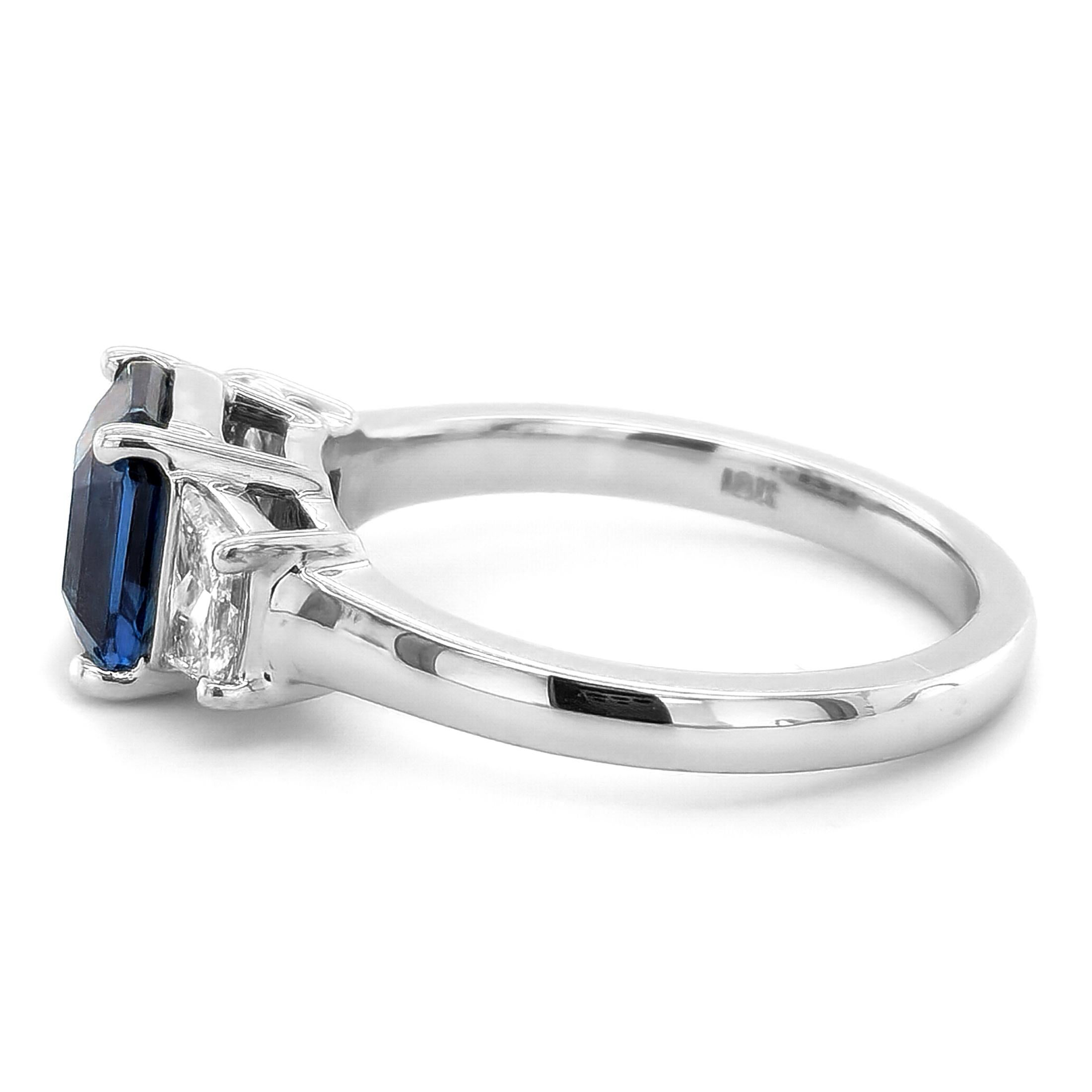 GRS Certified 2.18 Carats Cobalt Spinel Diamonds set in 18K White Gold Ring In New Condition For Sale In Los Angeles, CA