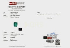 GRS Certified 22 Carat Colombian Emerald Diamond Ring