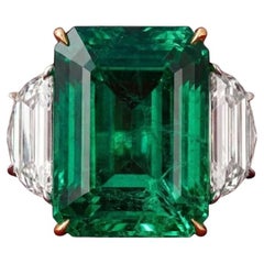 GRS Certified 22 Carat Colombian Emerald Diamond Ring