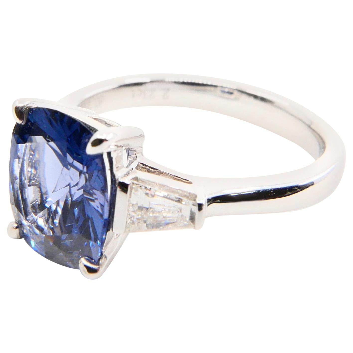 GRS Certified 2.23 Cts Cobalt Spinel & Diamond Cocktail Ring. Collector's Item.  For Sale 8