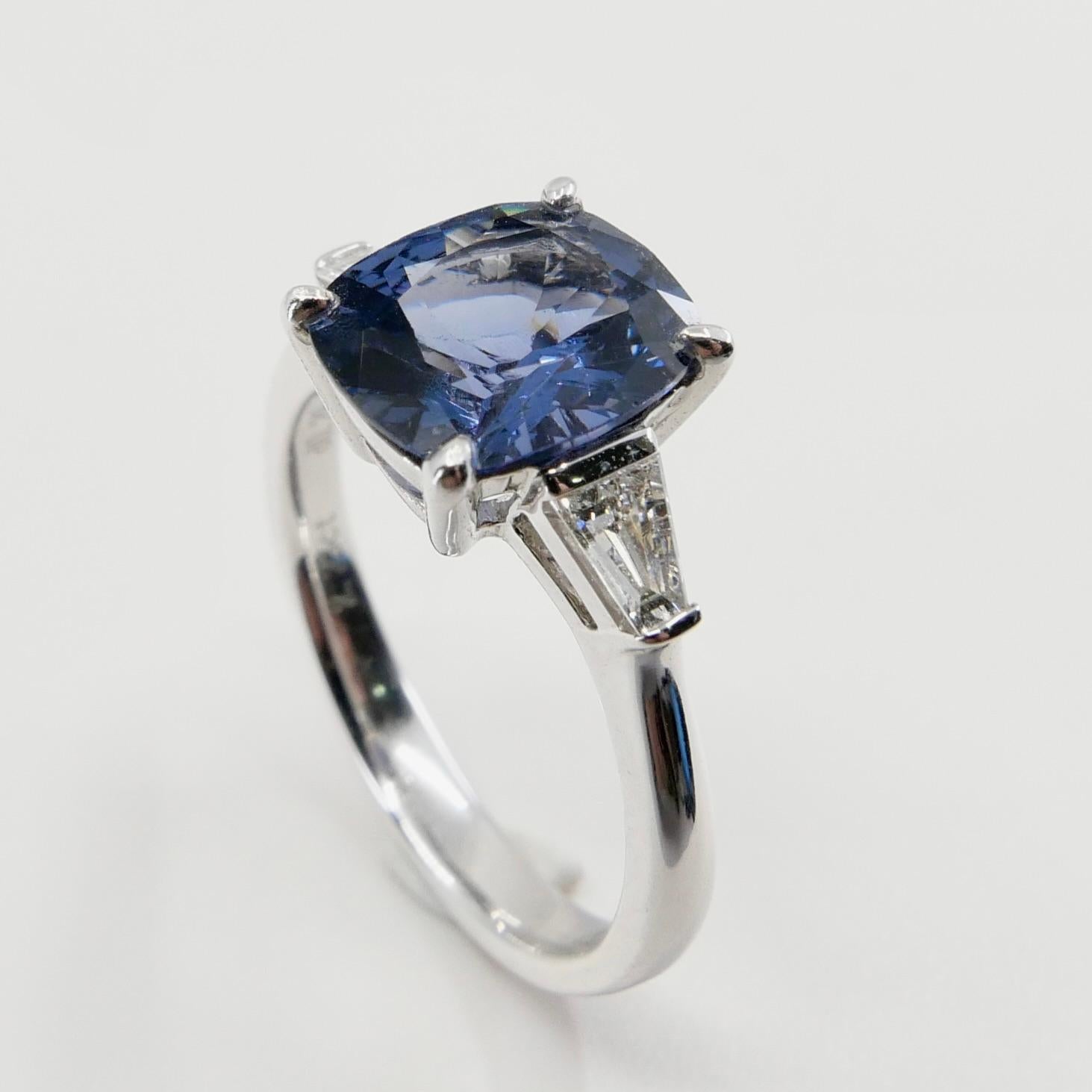 GRS Certified 2.23 Cts Cobalt Spinel & Diamond Cocktail Ring. Collector's Item.  For Sale 4