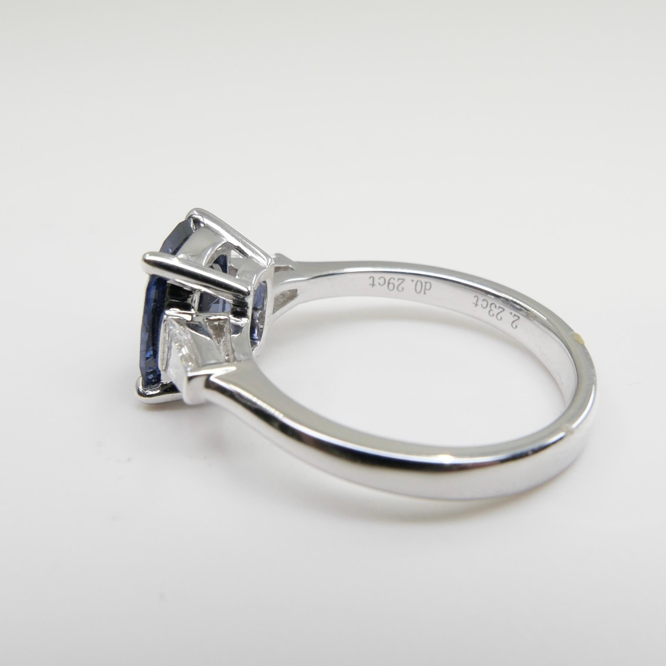 GRS Certified 2.23 Cts Cobalt Spinel & Diamond Cocktail Ring. Collector's Item.  For Sale 9