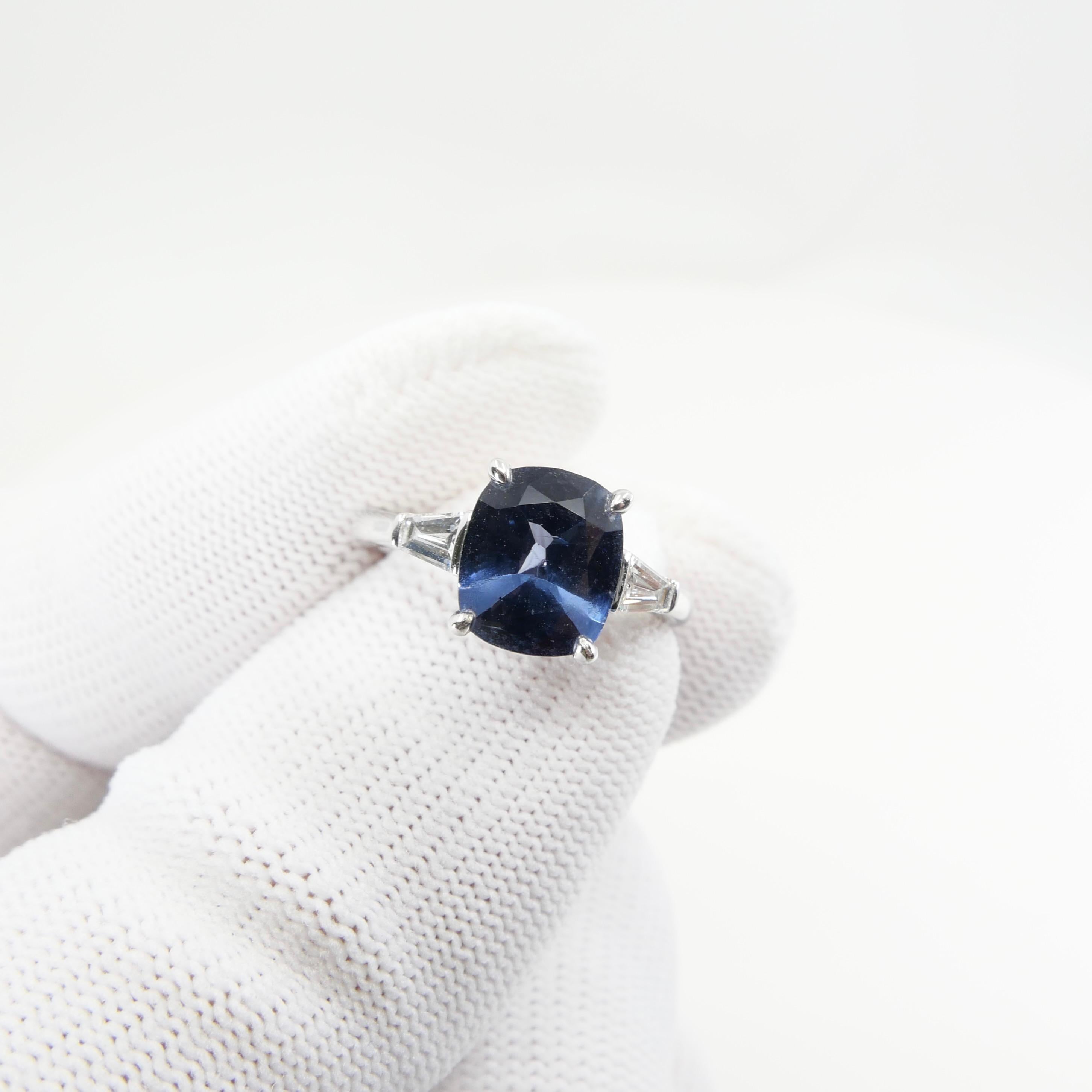 GRS Certified 2.23 Cts Cobalt Spinel & Diamond Cocktail Ring. Collector's Item.  In New Condition For Sale In Hong Kong, HK