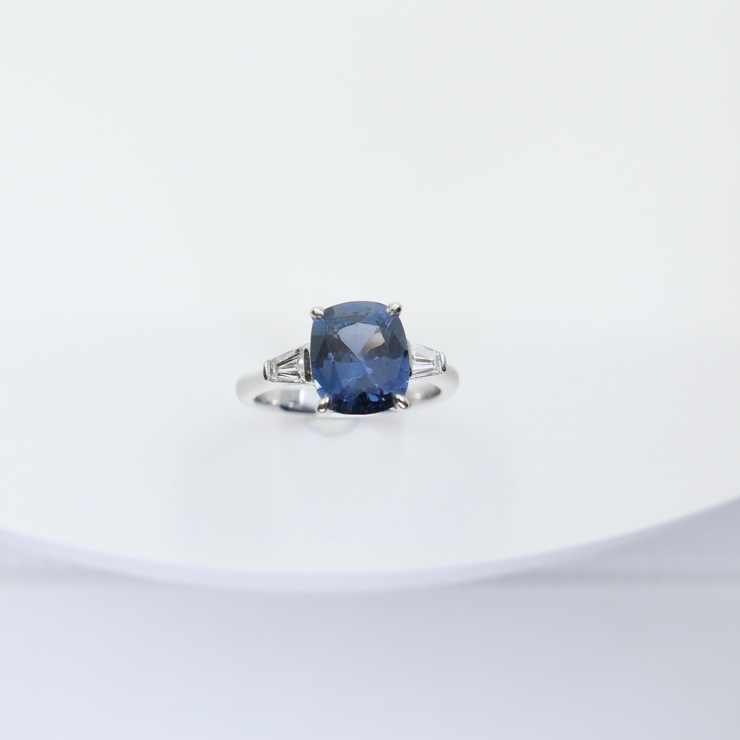 GRS Certified 2.23 Cts Cobalt Spinel & Diamond Cocktail Ring. Collector's Item. For Sale 8