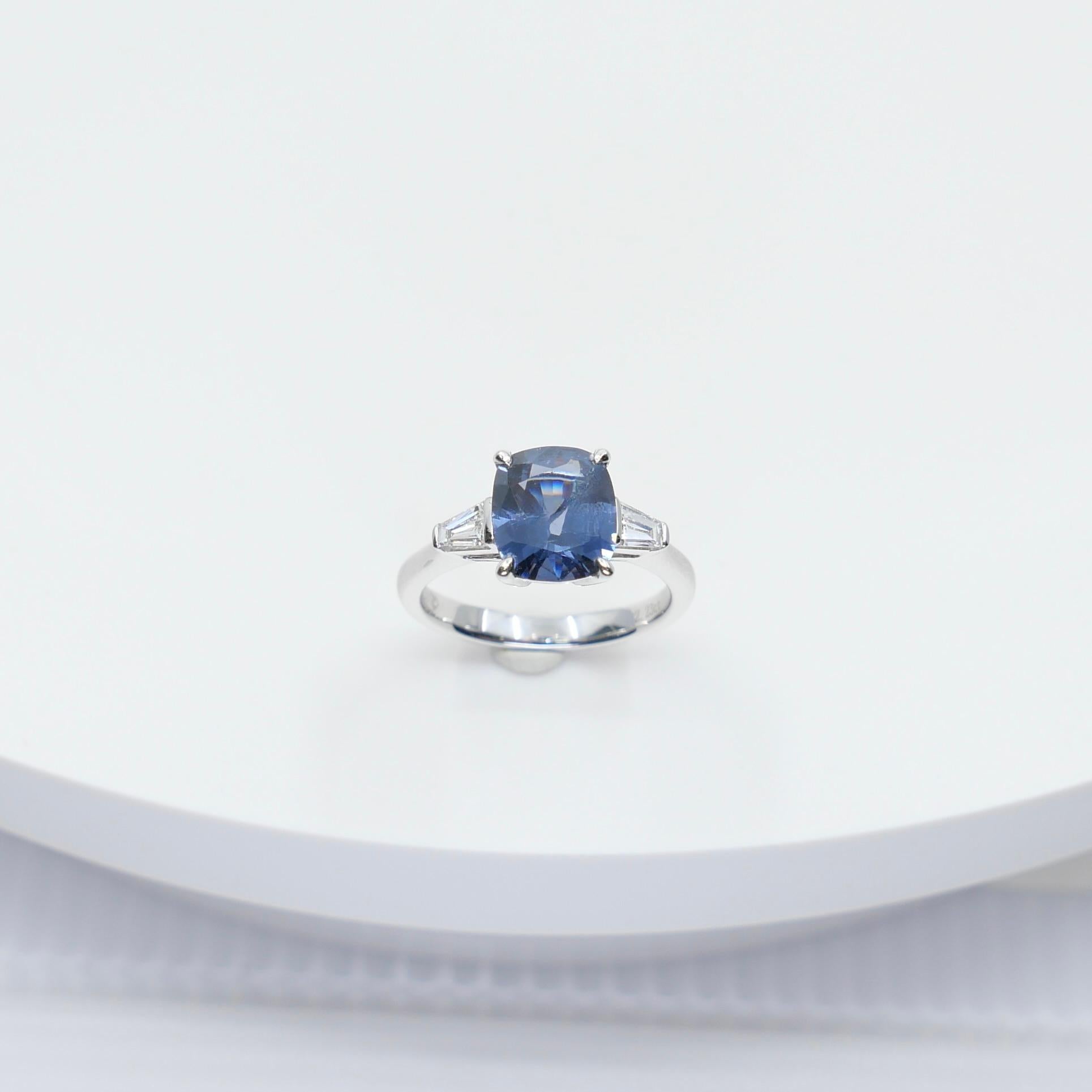 GRS Certified 2.23 Cts Cobalt Spinel & Diamond Cocktail Ring. Collector's Item. For Sale 2