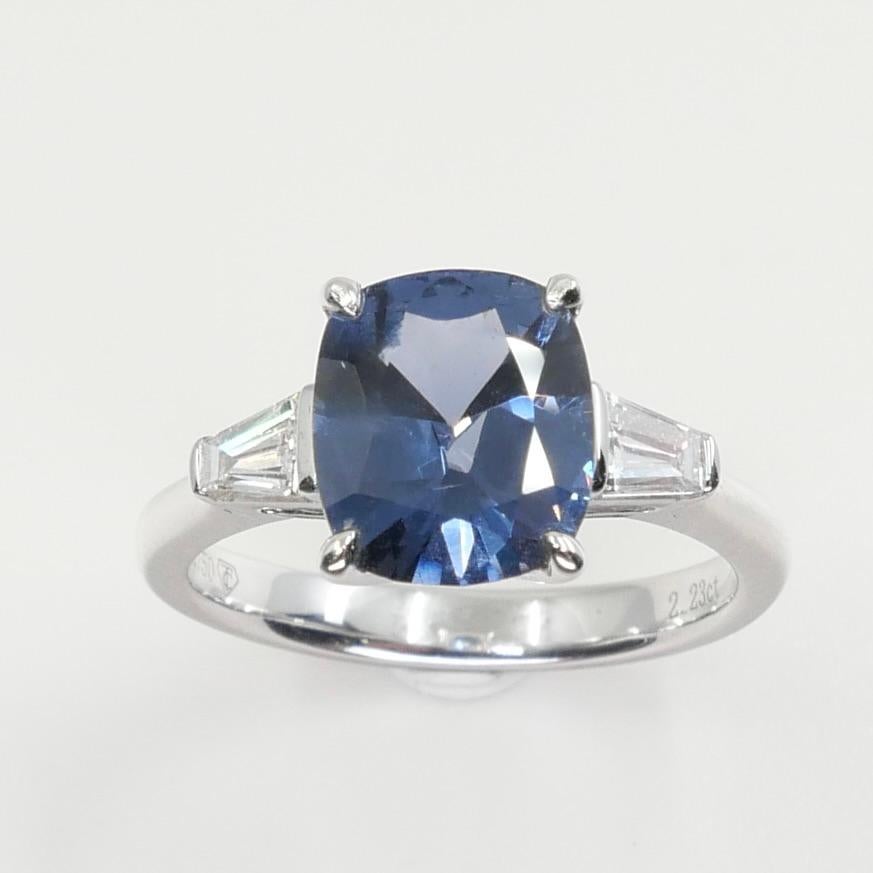 GRS Certified 2.23 Cts Cobalt Spinel & Diamond Cocktail Ring. Collector's Item.  For Sale 2