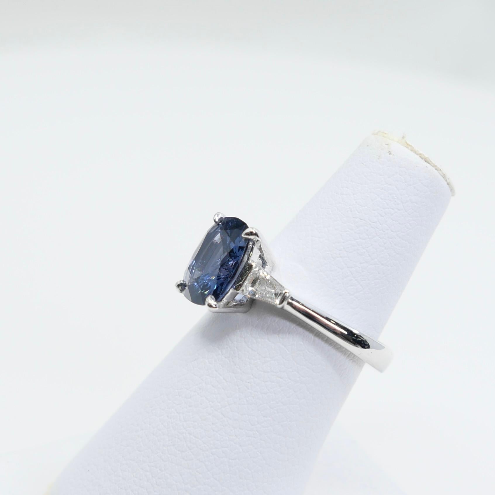 GRS Certified 2.23 Cts Cobalt Spinel & Diamond Cocktail Ring. Collector's Item. For Sale 7