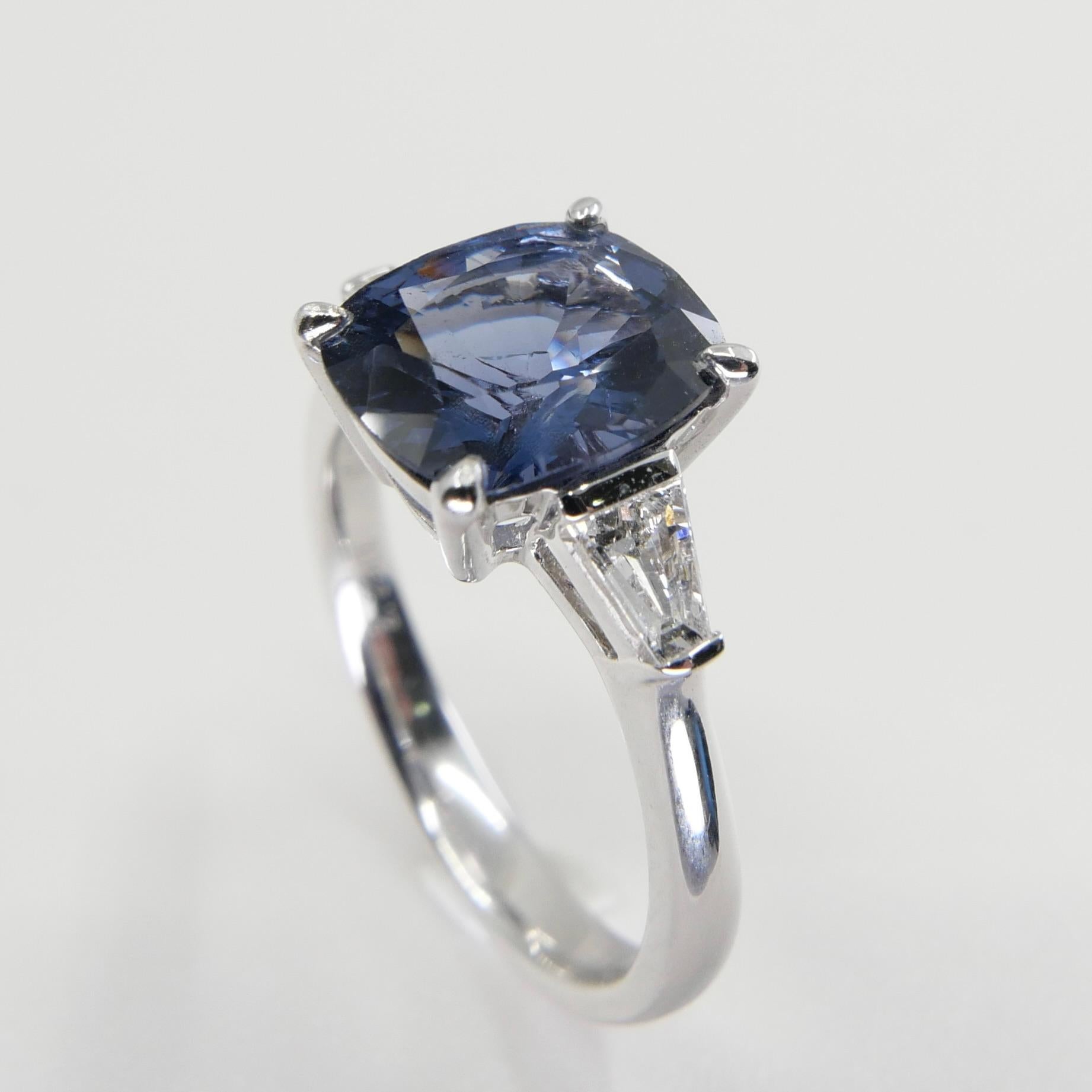 Women's GRS Certified 2.23 Cts Cobalt Spinel & Diamond Cocktail Ring. Collector's Item.  For Sale