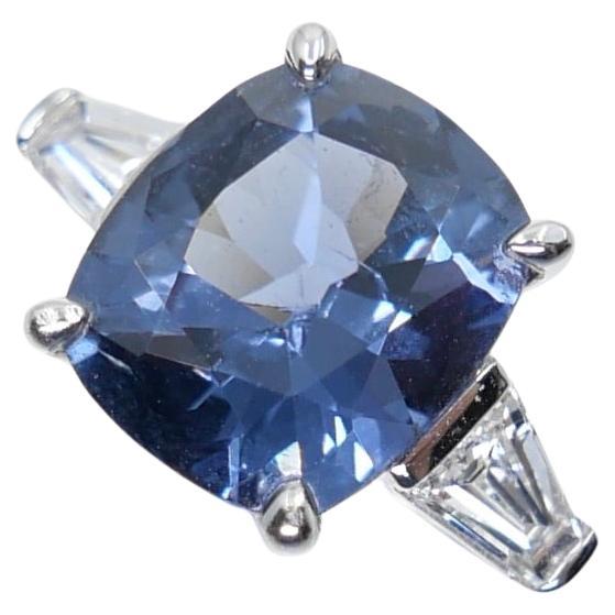 Anillo de cóctel con espinela de cobalto y diamantes, certificado GRS de 2,23 cts. Objeto de coleccionista.