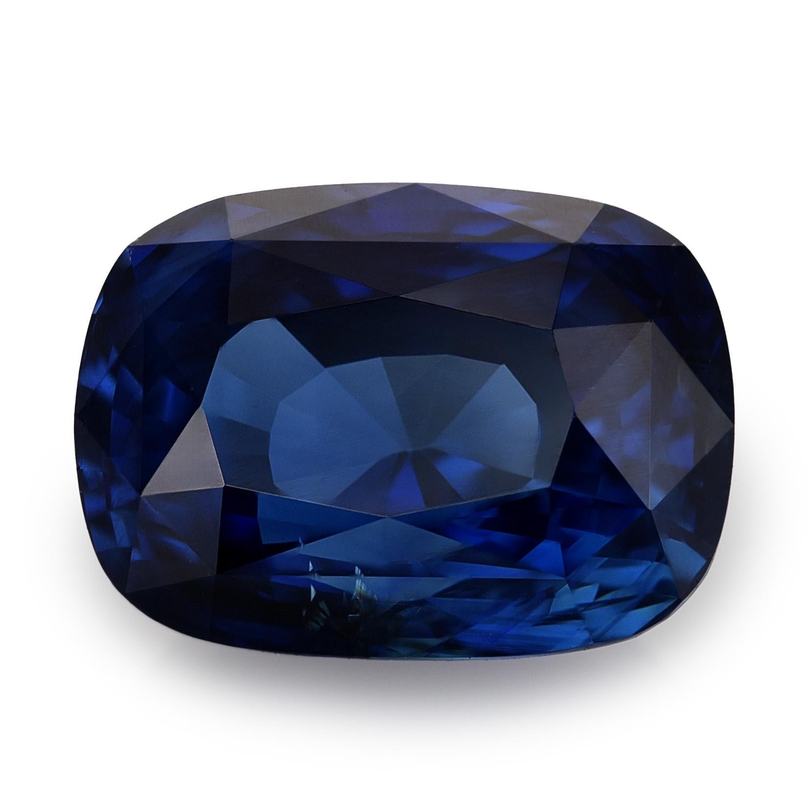 Women's or Men's GRS Certified 2.33 Carats Unheated Blue Sapphire For Sale