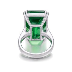 GRS Certified 22 Carat Emerald Minor Oil Colombian Green Emerald Ring