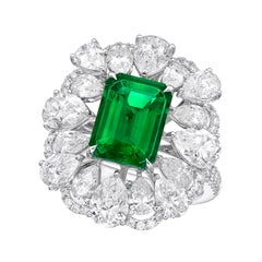 GRS Certified 2.48 Carat Colombia Emerald Ring 'Muzo' 'Vivid Green'