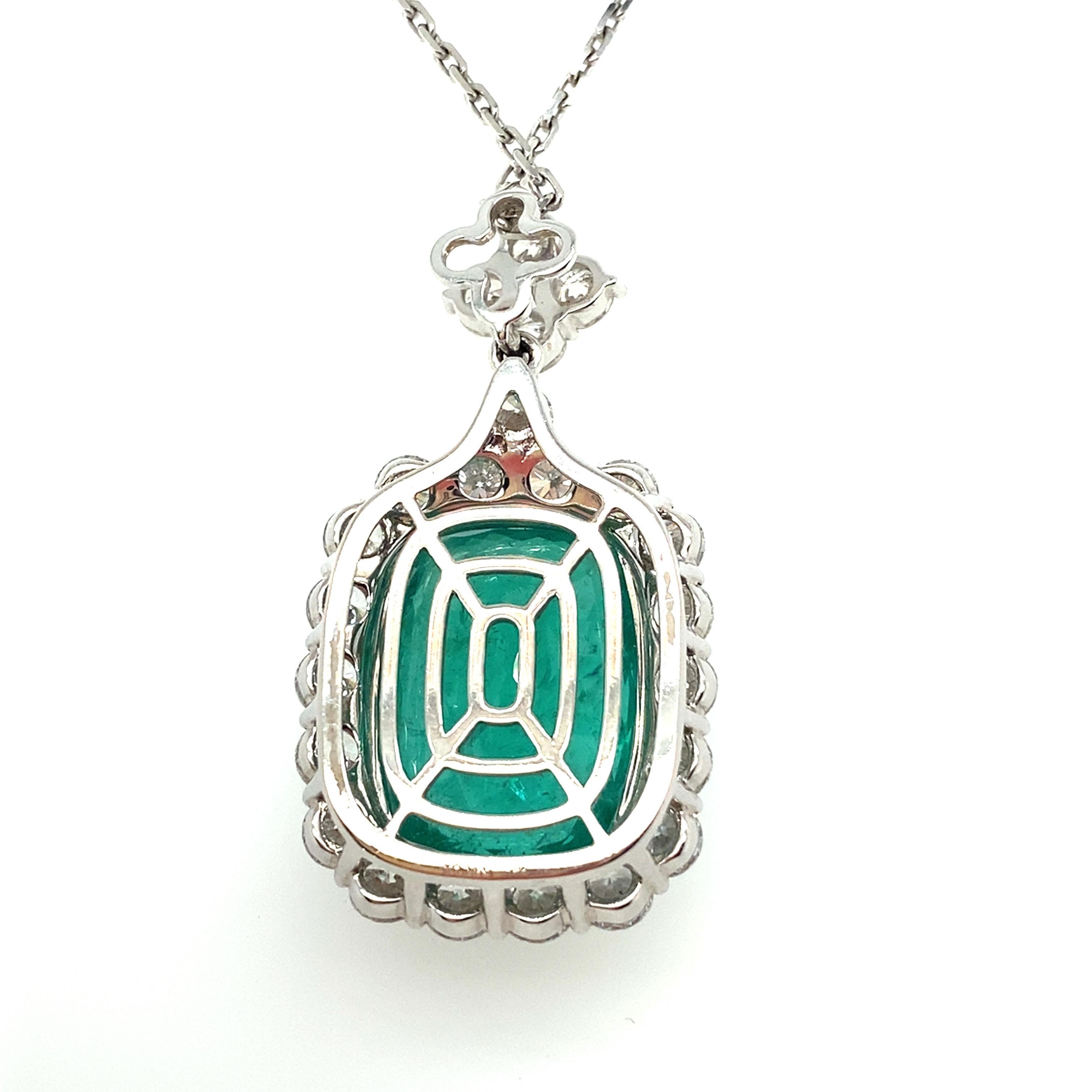 GRS-zertifizierter 24,81 Karat Paraiba-Turmalin-Diamant-Anhänger aus Weißgold mit Kissenschliff 5