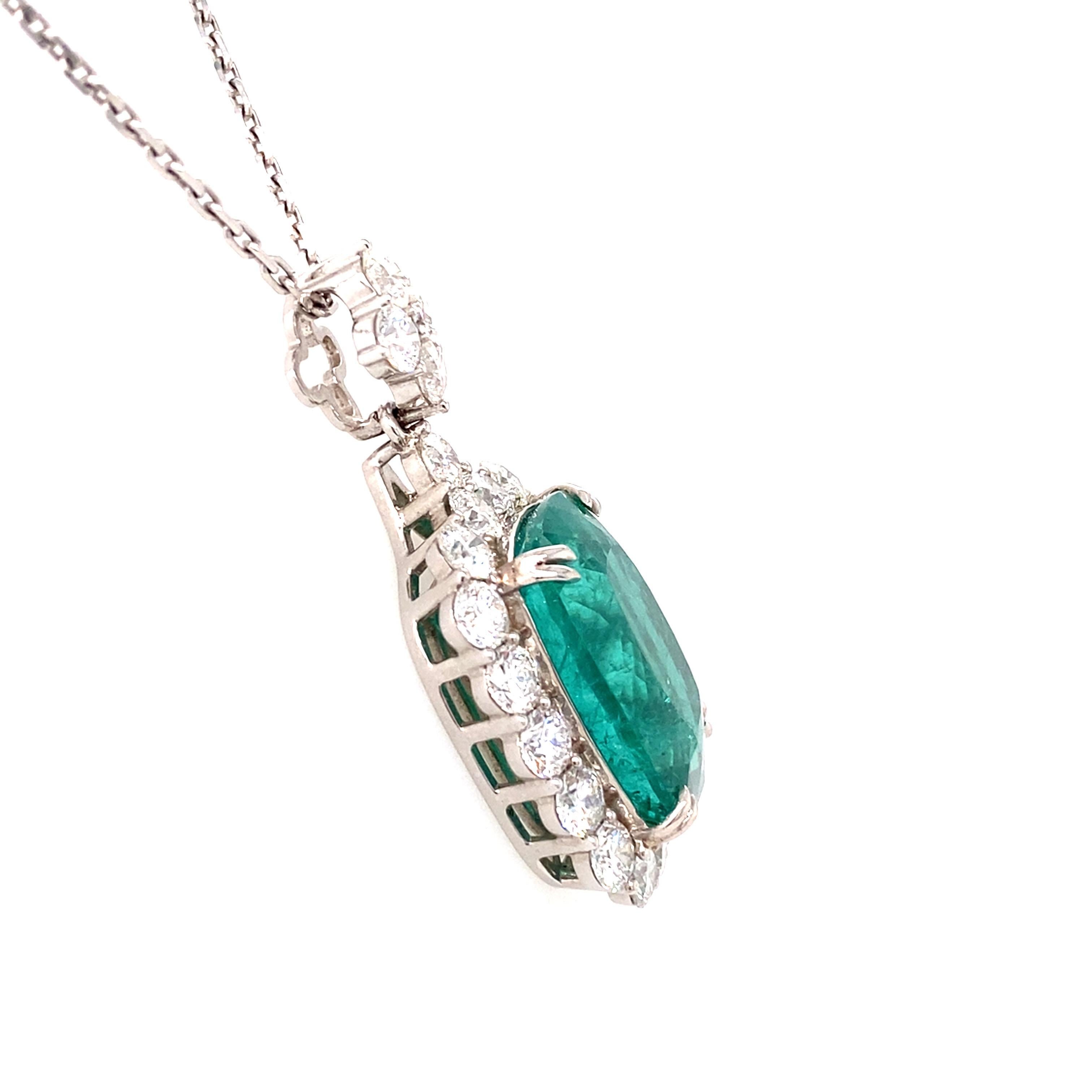 GRS-zertifizierter 24,81 Karat Paraiba-Turmalin-Diamant-Anhänger aus Weißgold mit Kissenschliff für Damen oder Herren