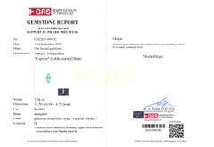 GRS Certified 2.58 Carat Paraiba Tourmaline Diamond Platinum Ring