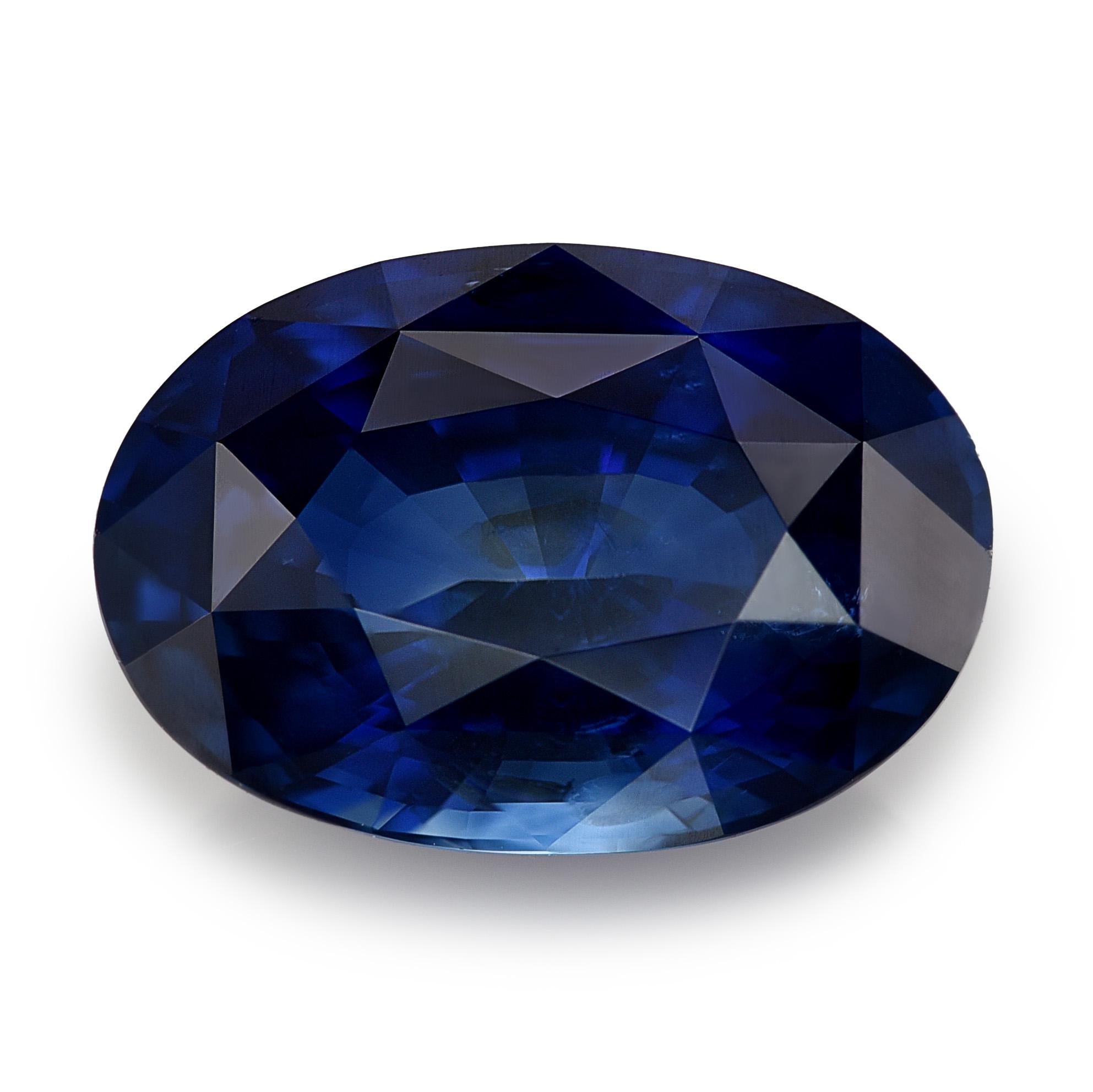 Women's or Men's Natural Unheated Blue Sapphire Gemstone 2.60 carats with GRS Report