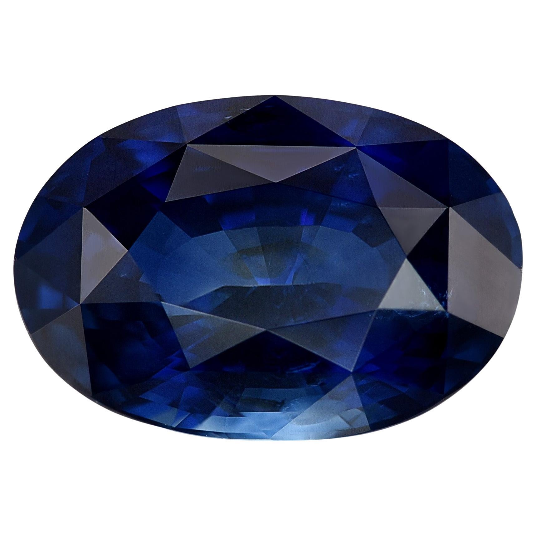 Saphir bleu non chauffé certifié GRS de 2,60 carats