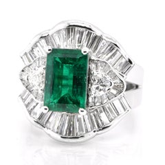 GRS Certified 2.62 Carat Colombian, Muzo Green Emerald Ring set in 18K Gold