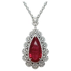 Collar de diamantes espinela rosa de Tanzania, corte pera, 26,22 quilates, certificado GRS