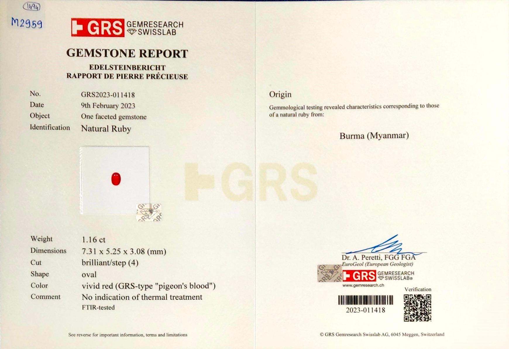 GRS-zertifizierte 2.63 Karat burmesische Ohrringe mit unbehandeltem Taubenblut-Rubin und Diamanten im Angebot 1