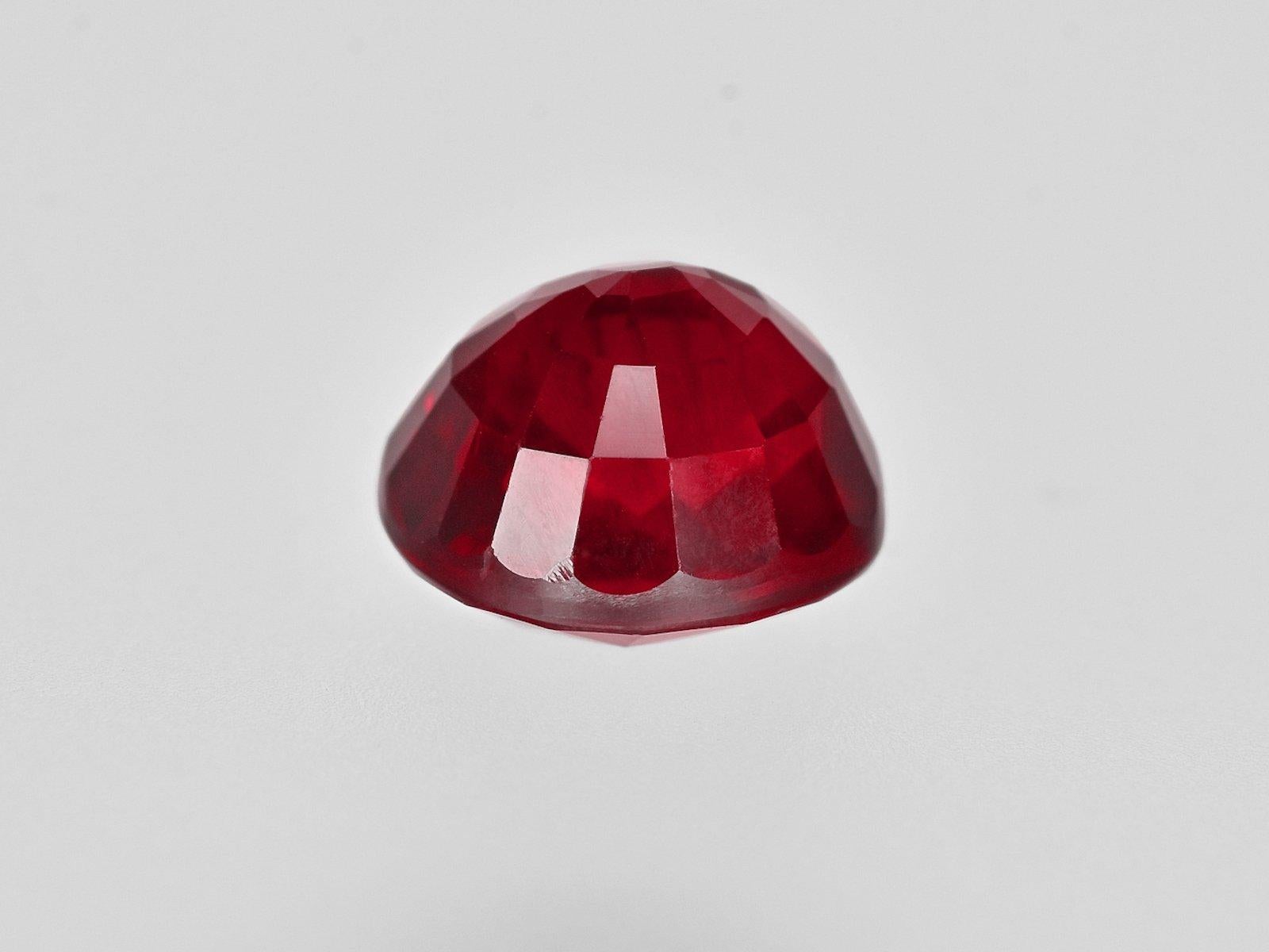 Women's or Men's GRS Certified 2.72 Carat Pigeon's Blood Oval Deep Red Ruby Diamond Ring For Sale