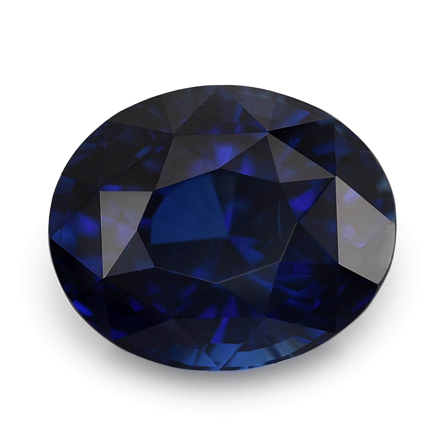 Women's or Men's GRS Certified 2.73 Carats Blue Sapphire For Sale