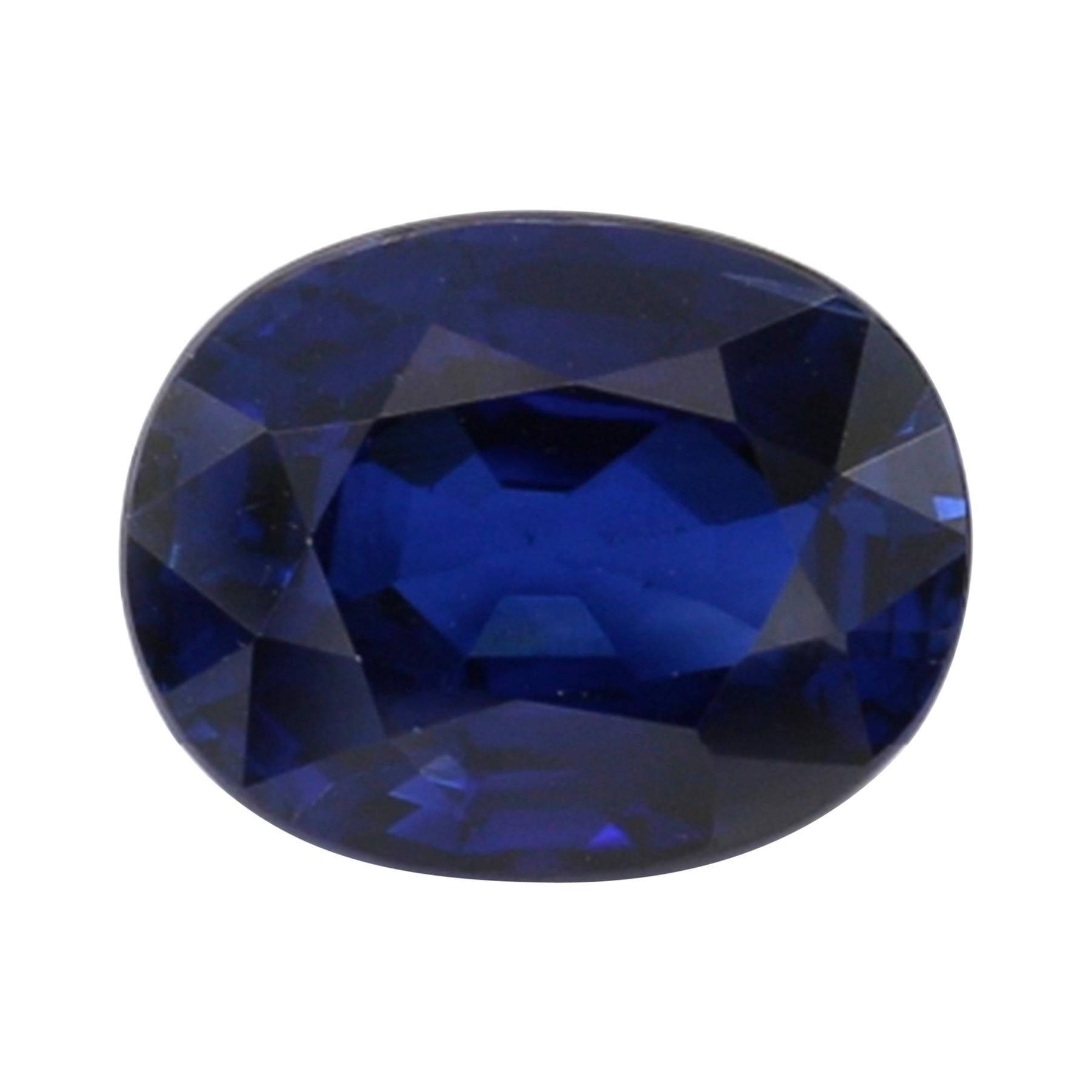 GRS Certified 2.88 Carat Royal Blue, Oval Sapphire For Sale