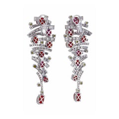 Pendientes de oro de 18 quilates con rubí de Birmania sangre de paloma y diamantes, certificados GRS de 2,92 quilates