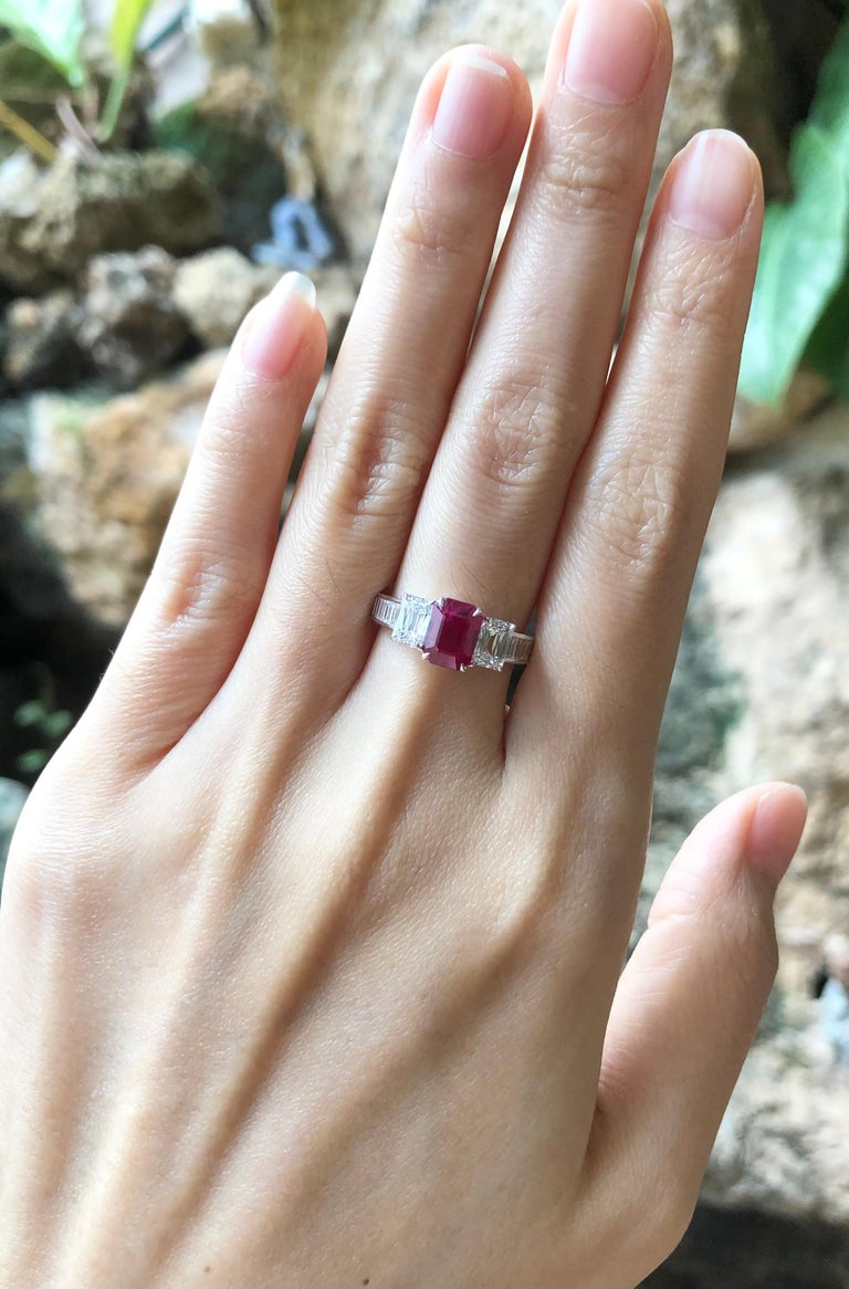 GRS Certified 2cts Pigeon's Blood Burmese Ruby with Diamond Ring in ...