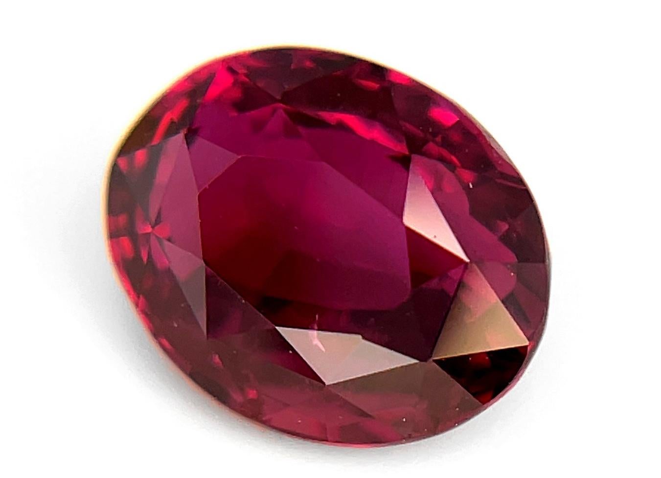 Stone: Ruby
Carat: 3.01
Color: Pinkish Red
Shape: Oval
Treatment: Unheated Ruby
Report: GRS 




