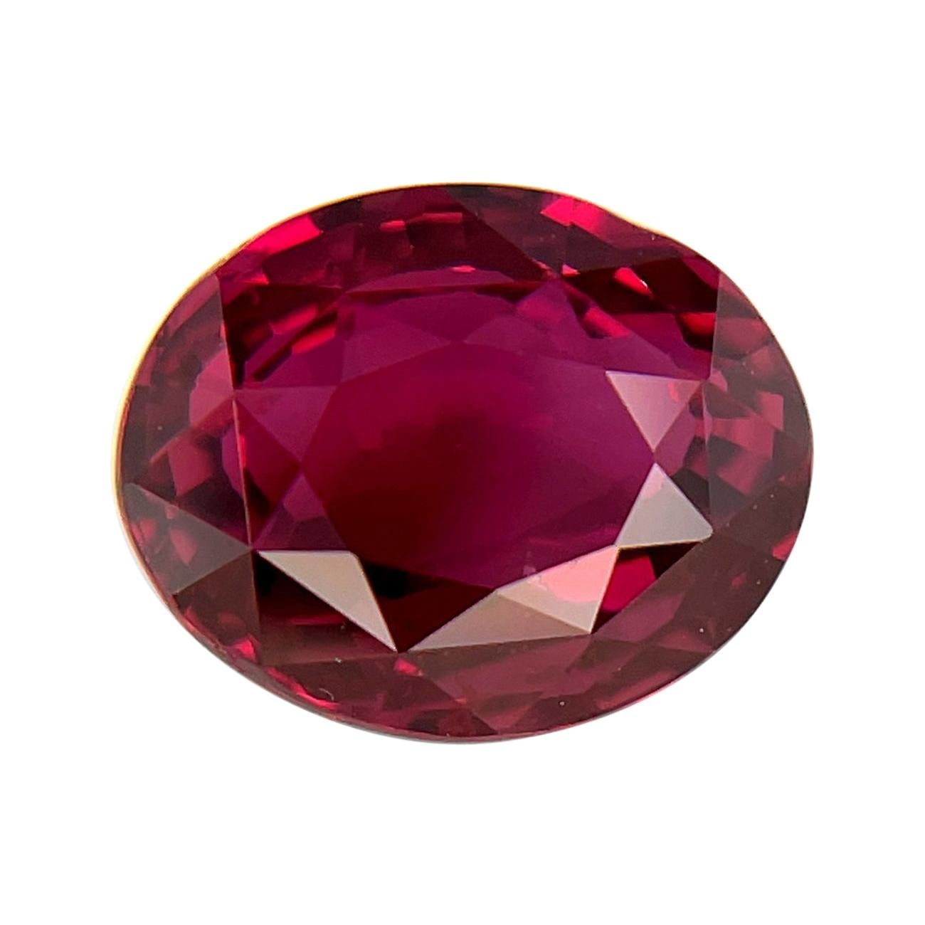 GRS Certified 3 Carat Oval Pinkish Red Unheated Mozambique Loose Ruby